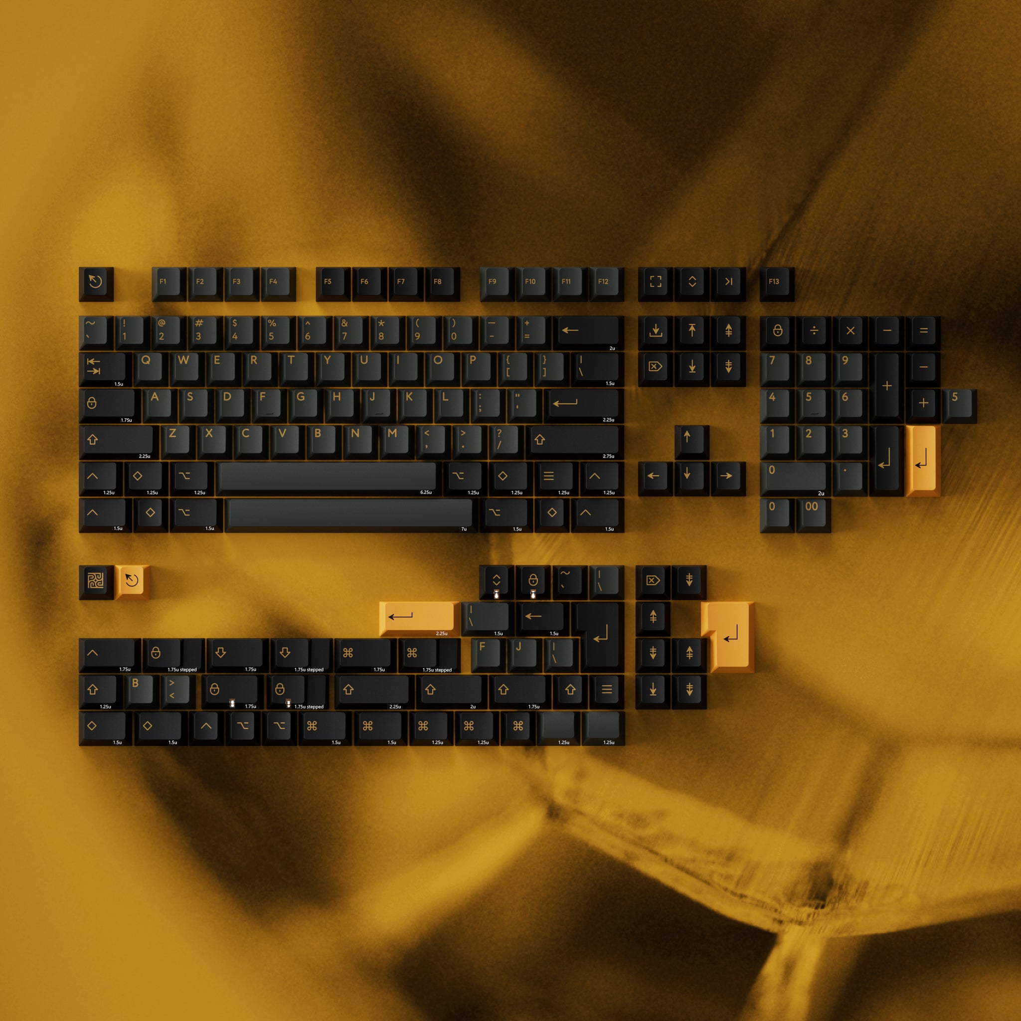 PBTFans Aureus キーキャップセット 黒/オレンジ キーキャップ – KBDfans® Mechanical Keyboards Store